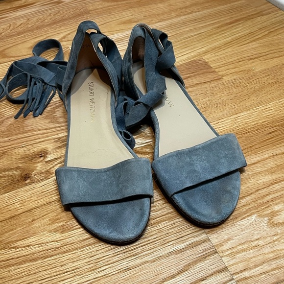 Stuart Weitzman Corbata Suede  Sandals Size 8.5 - Picture 10 of 12